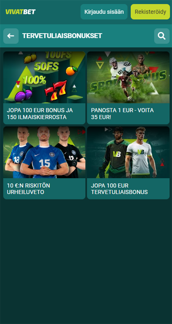 casino tervetuliaisbonus Vivatbet